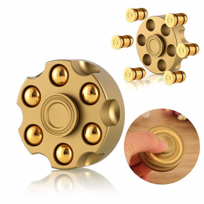 Unique Brass Gun Revolver Bullet Fidget Toy Spinner Hobby dealsniper-net