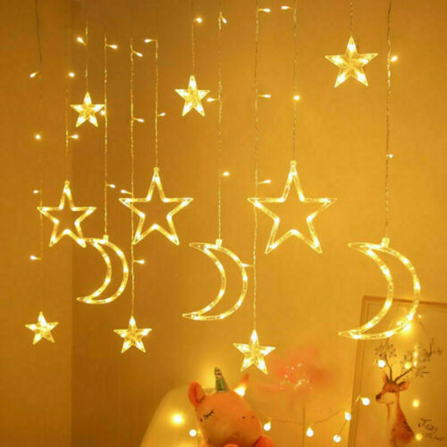 LED Fairy String Window Curtain Lights Star Christmas Xmas Party Home Indoor Home dealsniper-net Type one