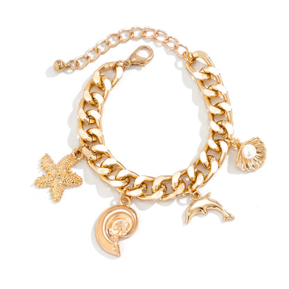 Creative Boho Conch Dolphin Starfish Pendant Fashion Jewelry Jewelry dealsniper-net