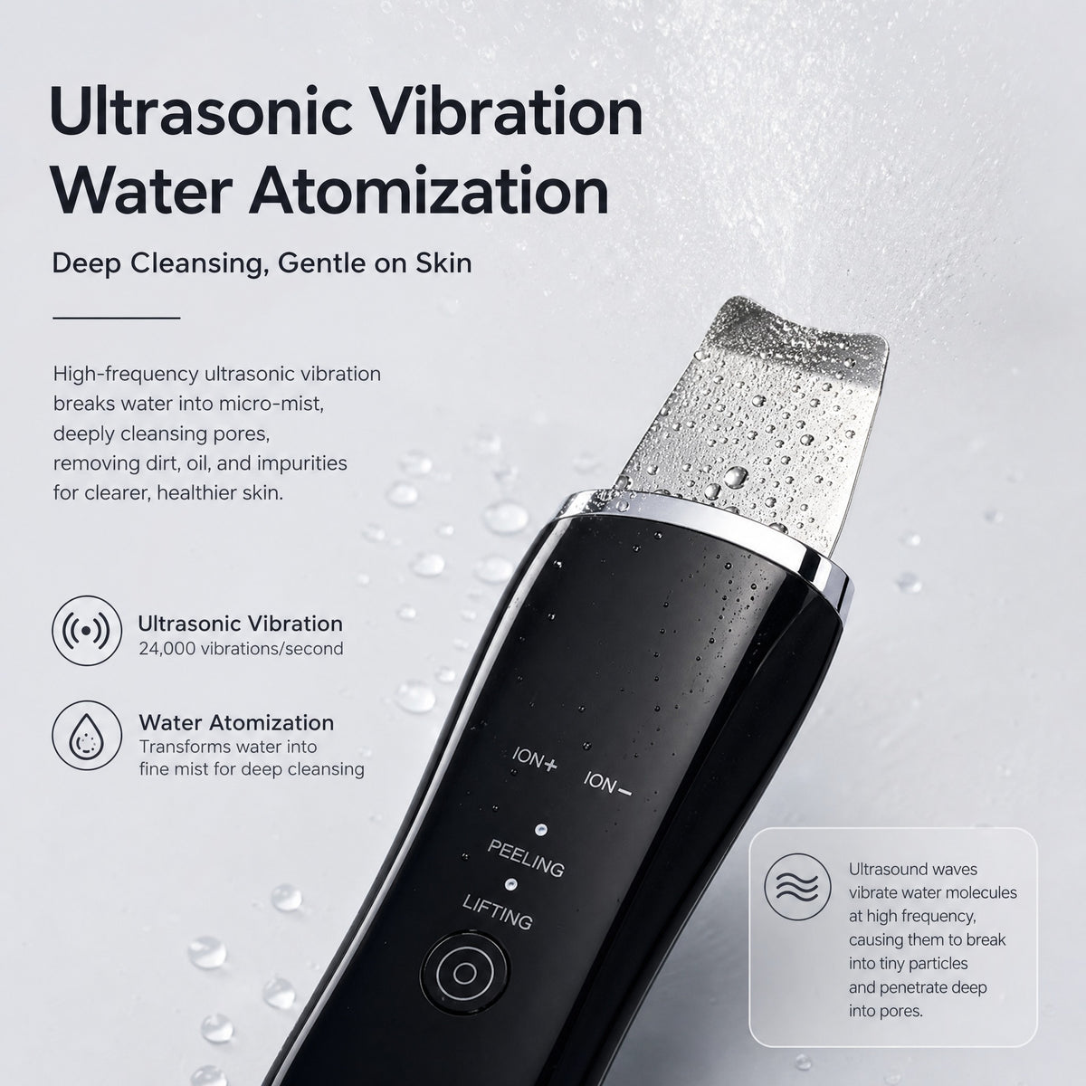 Electric Ultrasonic Skin Scrubber Face Spatula Home Ultrasonic Skin Scrubber Beauty Gym From House