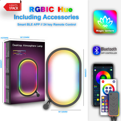 Smart RGB Ambience Light Home Decor Gym From House English Color Box Packaging Bluetooth Version Black