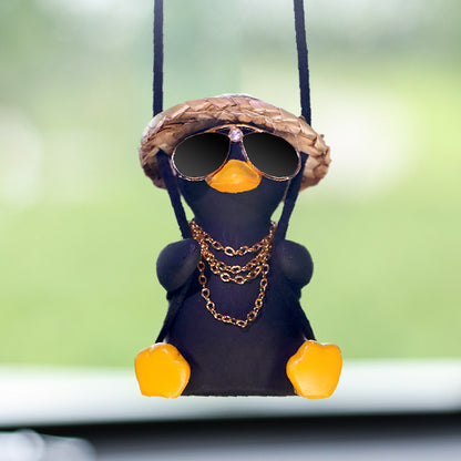 Pistol Cowboy Duck Car Rearview Mirror Pendant Decoration Vehicle Gym From House Tyrant duck black