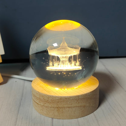 Usb Plug-in Luminous Crystal Ball Night Light Home Decor Gym From House Carousel Usb Plug In