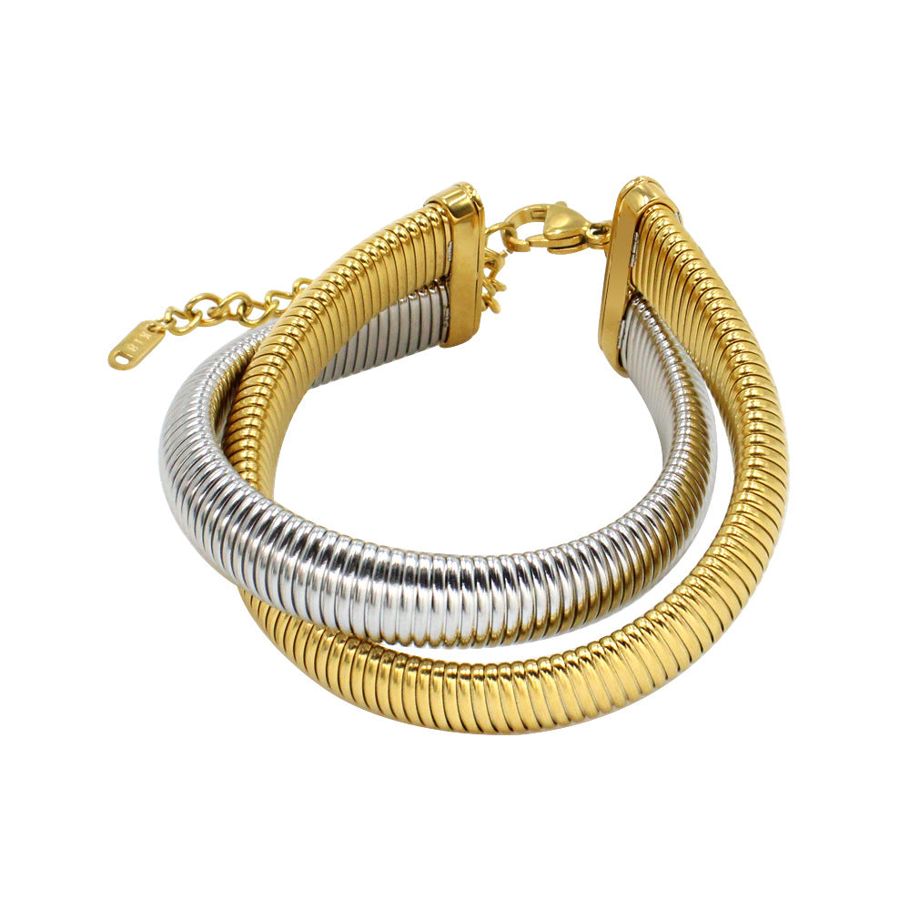 Personalized Design New Bracelet Necklace For Women Jewelry Gym From House 12mm Gold Mixed Color Bracelet