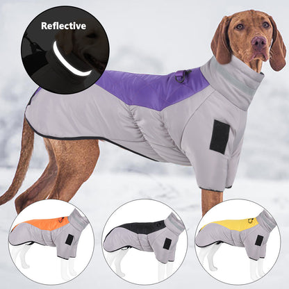 New Pet Dog Clothes Thickened With Reflective Warmth Pets Gym From House