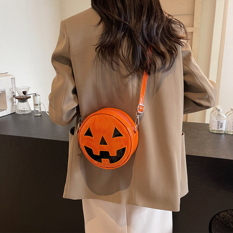 Halloween Pumpkin Small Round Bag Girls Funny Cute Shoulder Bag Women dealsniper-net