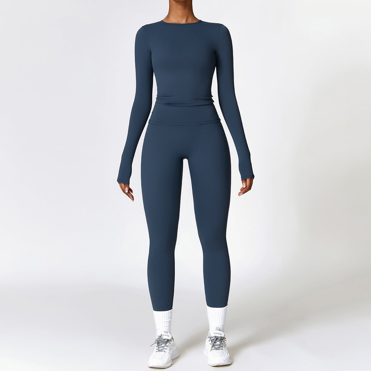 Tight-fitting Brushed Yoga Suit Quick-drying Fitness Clothes Women Gym From House Badge Blue L
