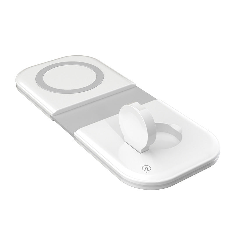 Folding Dual Magnetic Desktop Wireless Charger Gadgets Gym From House White USB
