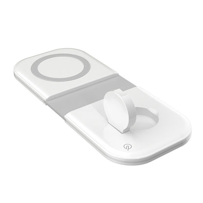 Folding Dual Magnetic Desktop Wireless Charger Gadgets Gym From House White USB