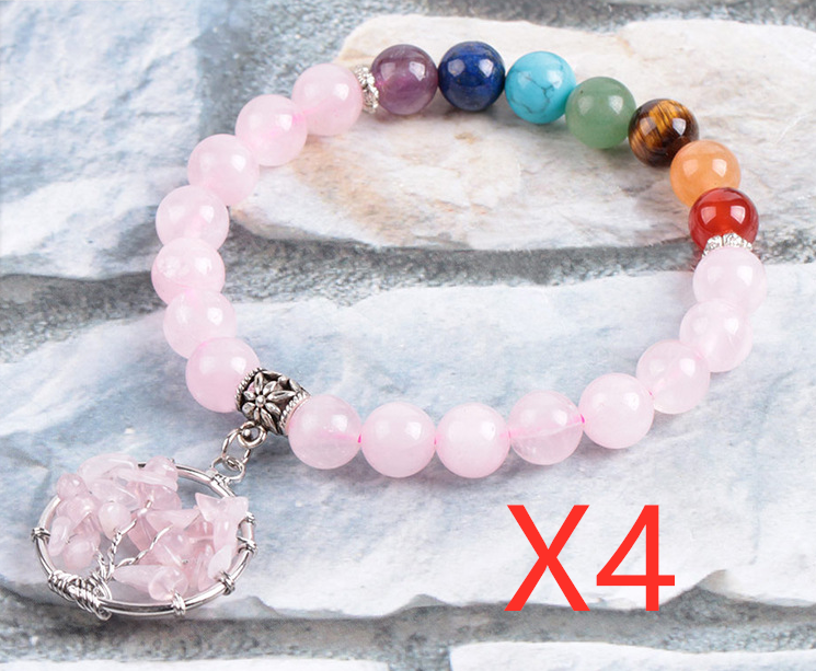 Crystal Beaded Bracelet Jewelry dealsniper-net Seven chakras 4PCS