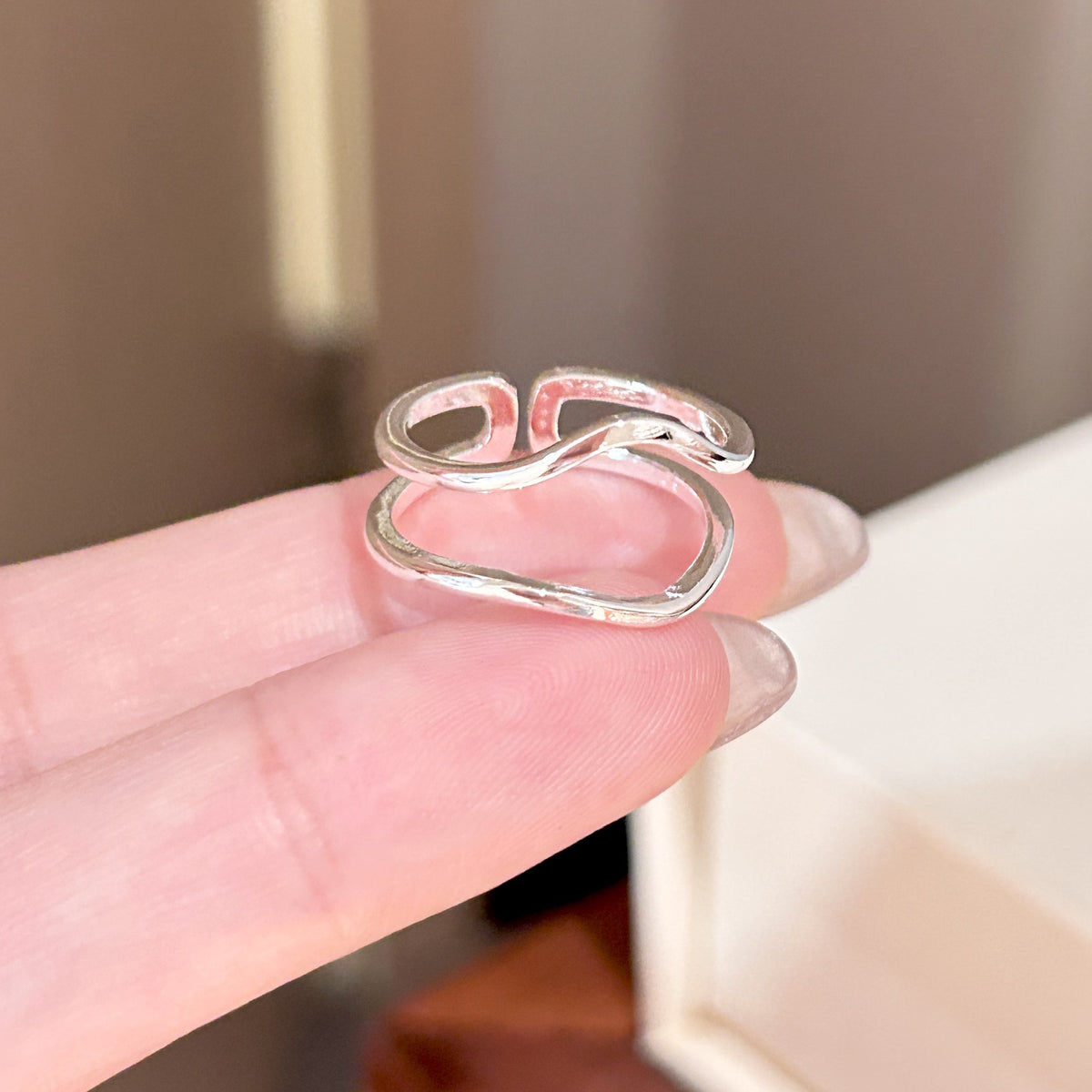 Simple Zircon Plain Ring Women's Niche Light Luxury Jewelry Gym From House J3386