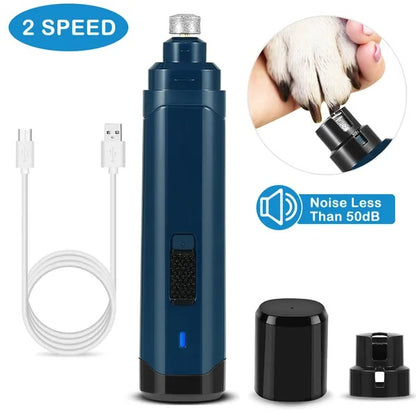 Dog Nail Grinder 2 Speeds Quiet USB Rechargeable Pet Nail Grinder Pets Gym From House Dark Blue