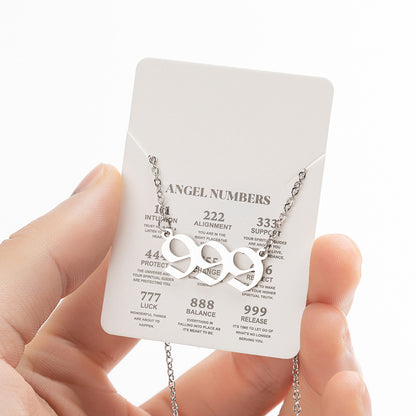 Women's New Angel Lucky Digital Pendant Necklace