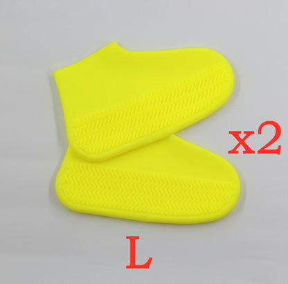 Men and women hiking slip wearable easy to carry silicone rain boots Sports dealsniper-net 2PC Yellow L