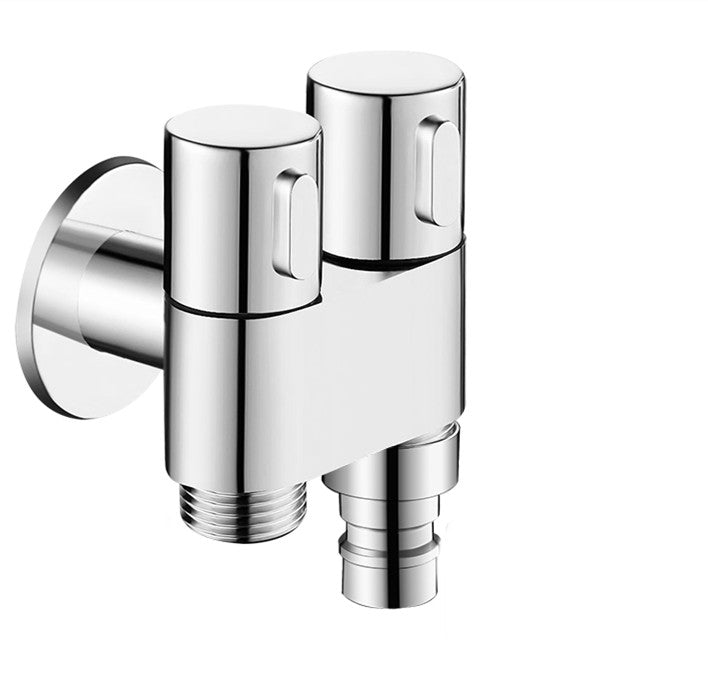 Toilet Booster Spray Gun Double Control Angle Valve Brass Faucet Home dealsniper-net 2style