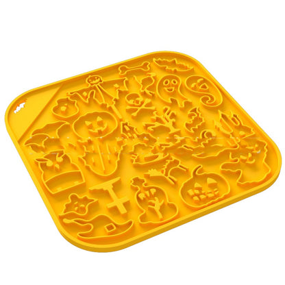 Anti-choke Slow Feeding Anti-tumble Multi-functional Dog Bowl Pets dealsniper-net Halloween Yellow