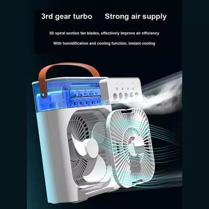 3 In 1 Air Humidifier Cooling USB Fan LED Night Light Water Mist