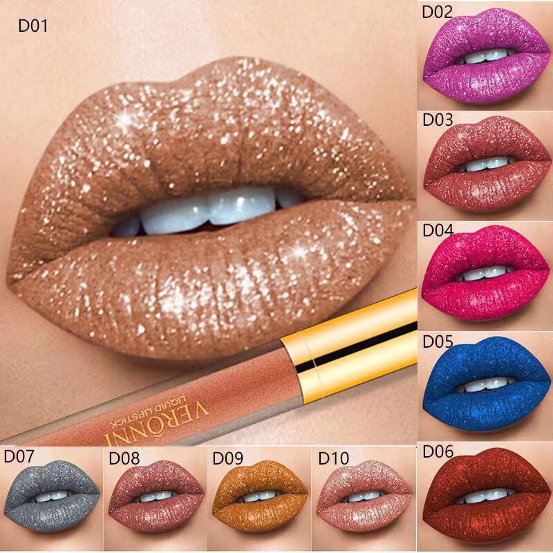 Diamond Pearl Magic Color Shiny Matte Metal Lip Gloss Lipstick Beauty dealsniper-net