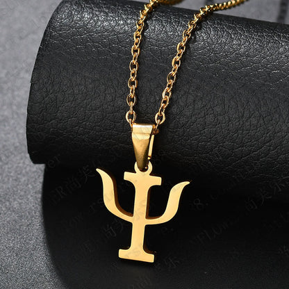 Simple Versatile Necklace Psychology PSI Symbol Jewelry dealsniper-net Gold