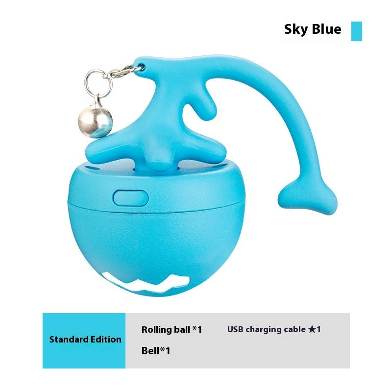 Smart Interactive Cat Toy Ball USB Moving Rolling Ball Pets Gym From House Blue