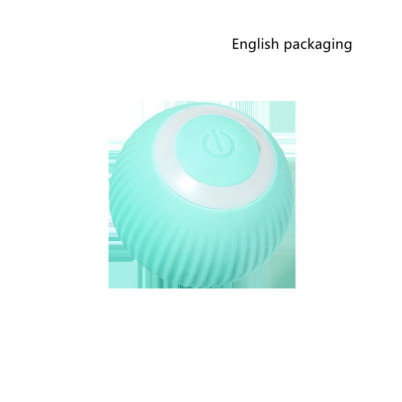 Cat Gravity Intelligent Rolling Ball Tease Toy Pet Pets DealSniper.net Green English packaging USB