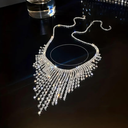 Exaggerated Stylish Trendy Necklace Spring New Diamond Tassel Jewelry Gym From House