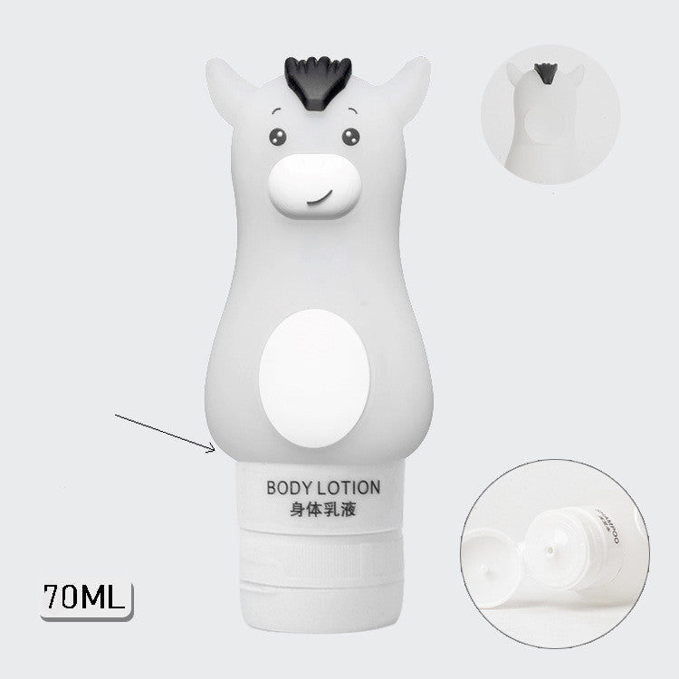 Portable Cute Cartoon Bear Penguin Animal Silicone Travel Case Deals DealSniper.net Milky white horse
