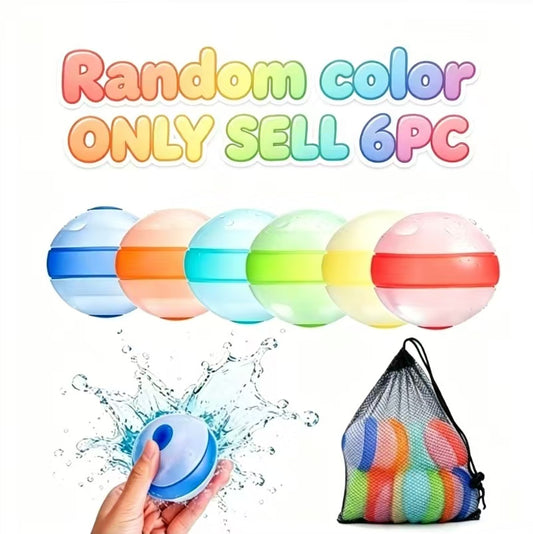 6 Pack Reusable Silicone Water Ball, Non-Magnetic Quick Kids Gym From House Random color