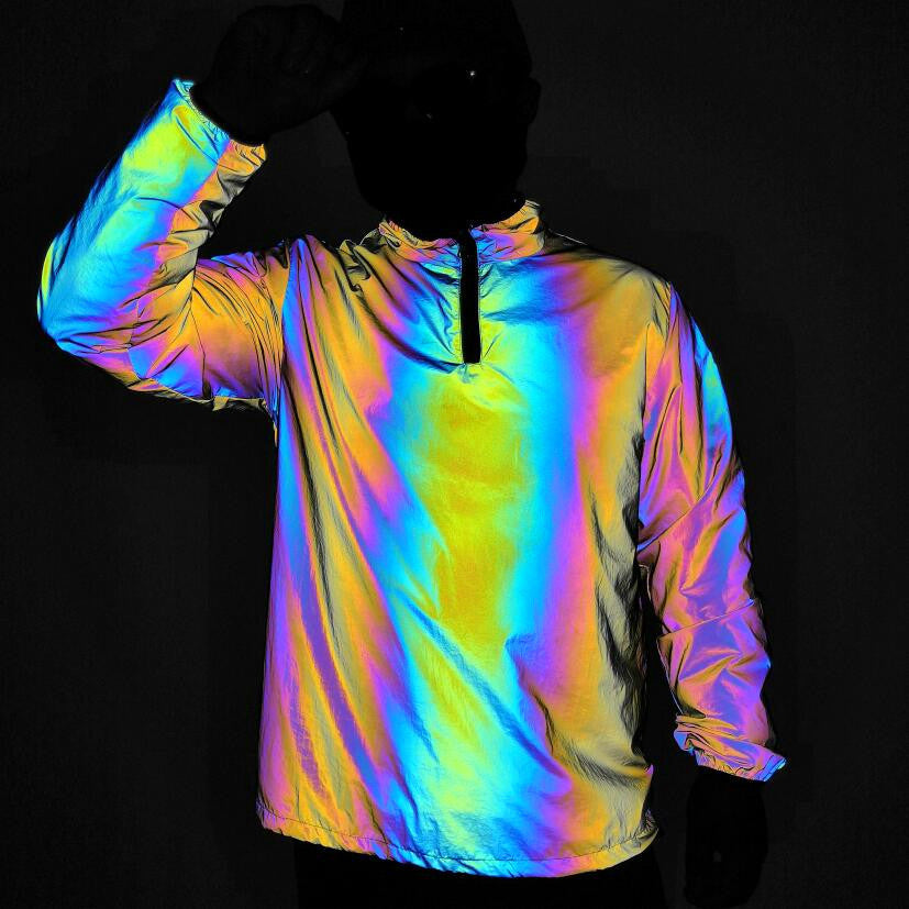 Rainbow Luminous Windbreaker Plus Size Jacket Men dealsniper-net