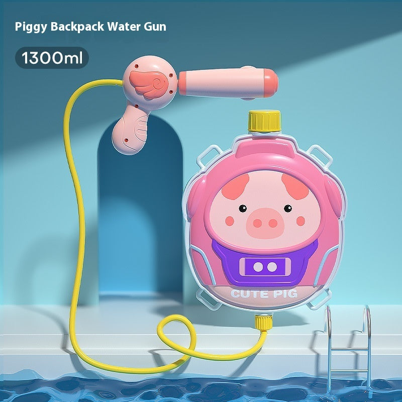 Children's Cartoon Backpack Water Gun Water Beach Toys Kids dealsniper-net 1300ml Pink Pig