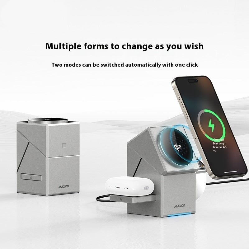 Qi2 Protocol Magnetic Touch Rotating Wireless Charger Gadgets Gym From House