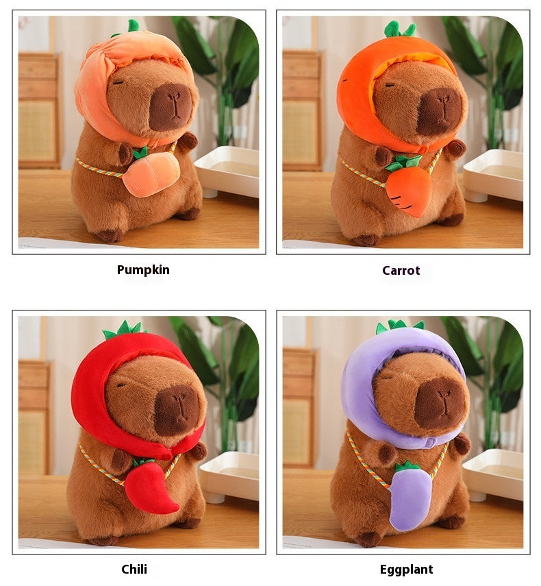 Vegetable Water Guinea Pig Doll Capabala Plush Doll Headgear Detachable Kids dealsniper-net