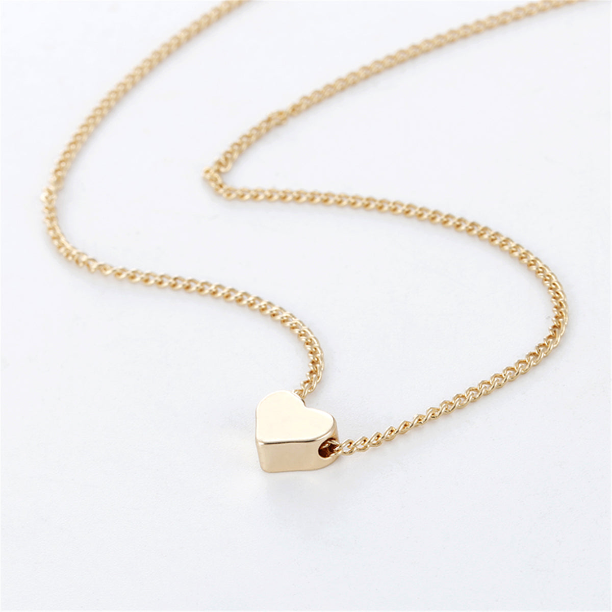 Simple Fashion Gold Color Double-sided Love Pendant Jewelry dealsniper-net Gold