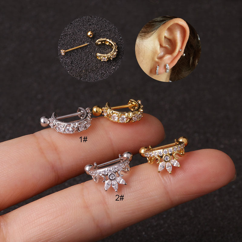 Ladies New Stainless Steel Screw Stud Earrings Jewelry Gym From House