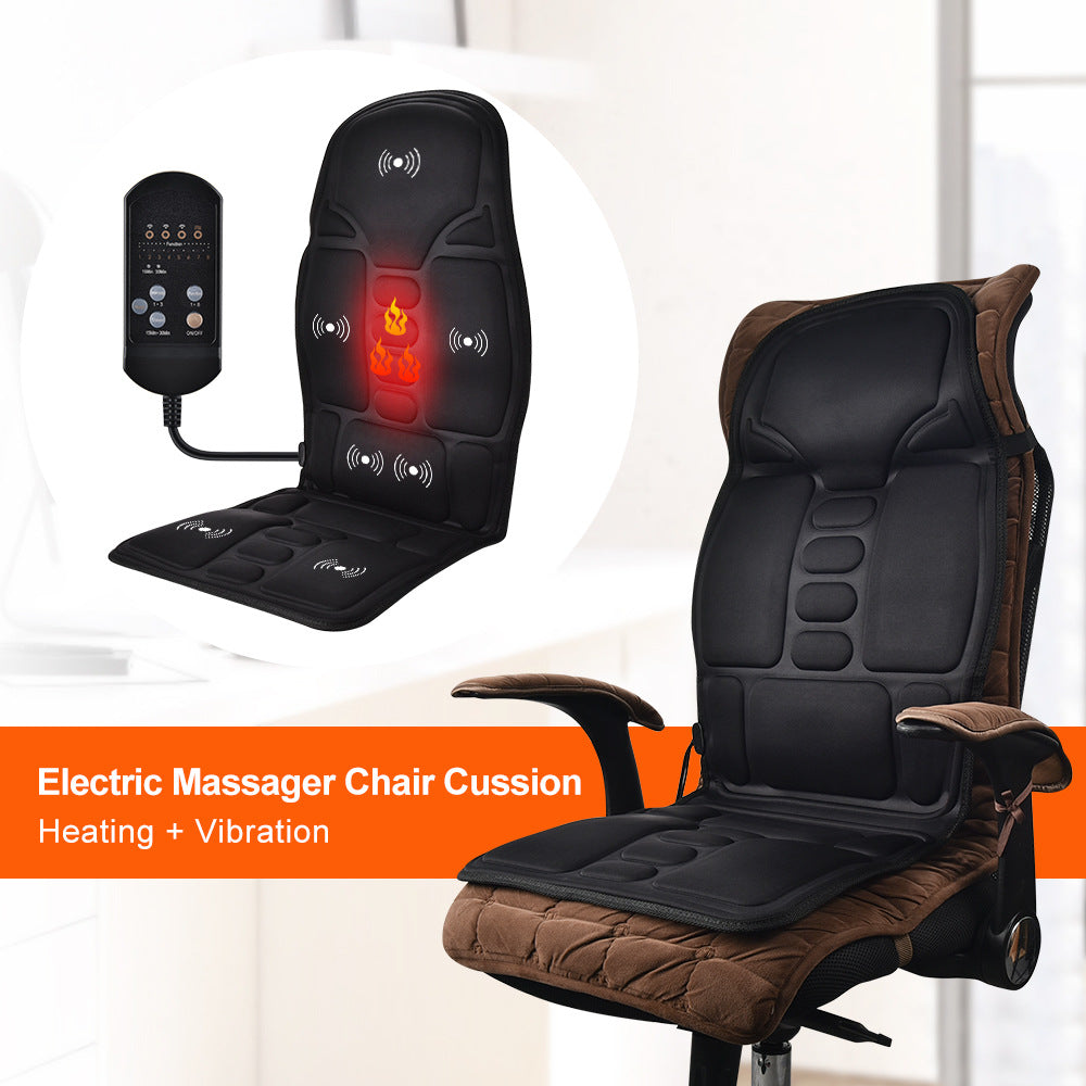 Car Electric Heated Massage Seat Cushion Pain Neck Waist Relaxation Health dealsniper-net