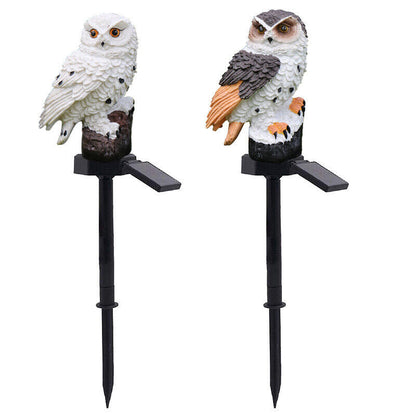 Solar Power LED Owl Parrot Lawn Light Outdoor Lamp