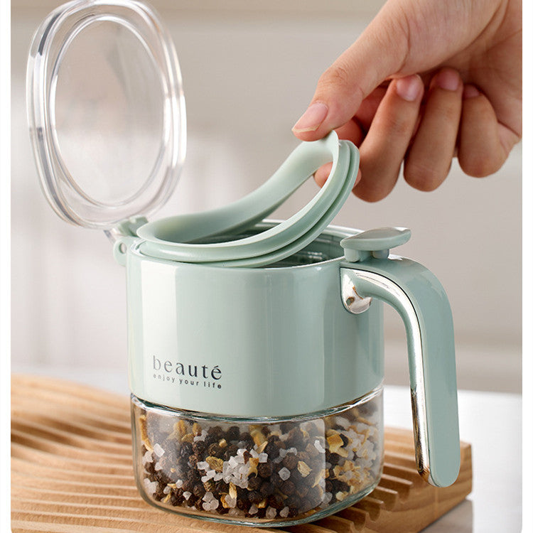 Light Luxury Pressed Sealed Seasoning Can Kitchen dealsniper-net Light Grayish Green