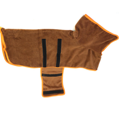 Dog Bathrobe Pet Drying Coat Microfiber Absorbent Towel Pets Gym From House Brown L