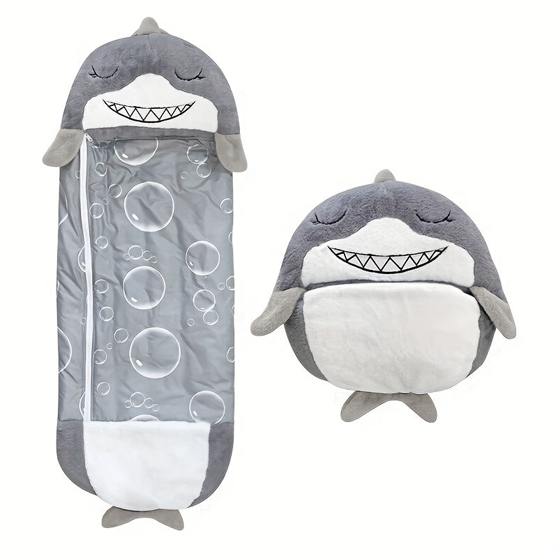 Kids Sleeping Bag, Soft Sleepy Sack For Kids & Toddlers Easy Roll Up Design For School, Daycare Children Sleeping Bags Play Pillow Sleep Sack Kids dealsniper-net Gray Shark 135x50CM