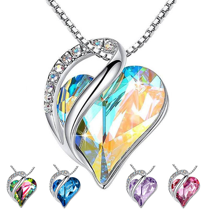 925 Sliver Heart Shaped Geometric Necklace Jewelry Jewelry dealsniper-net