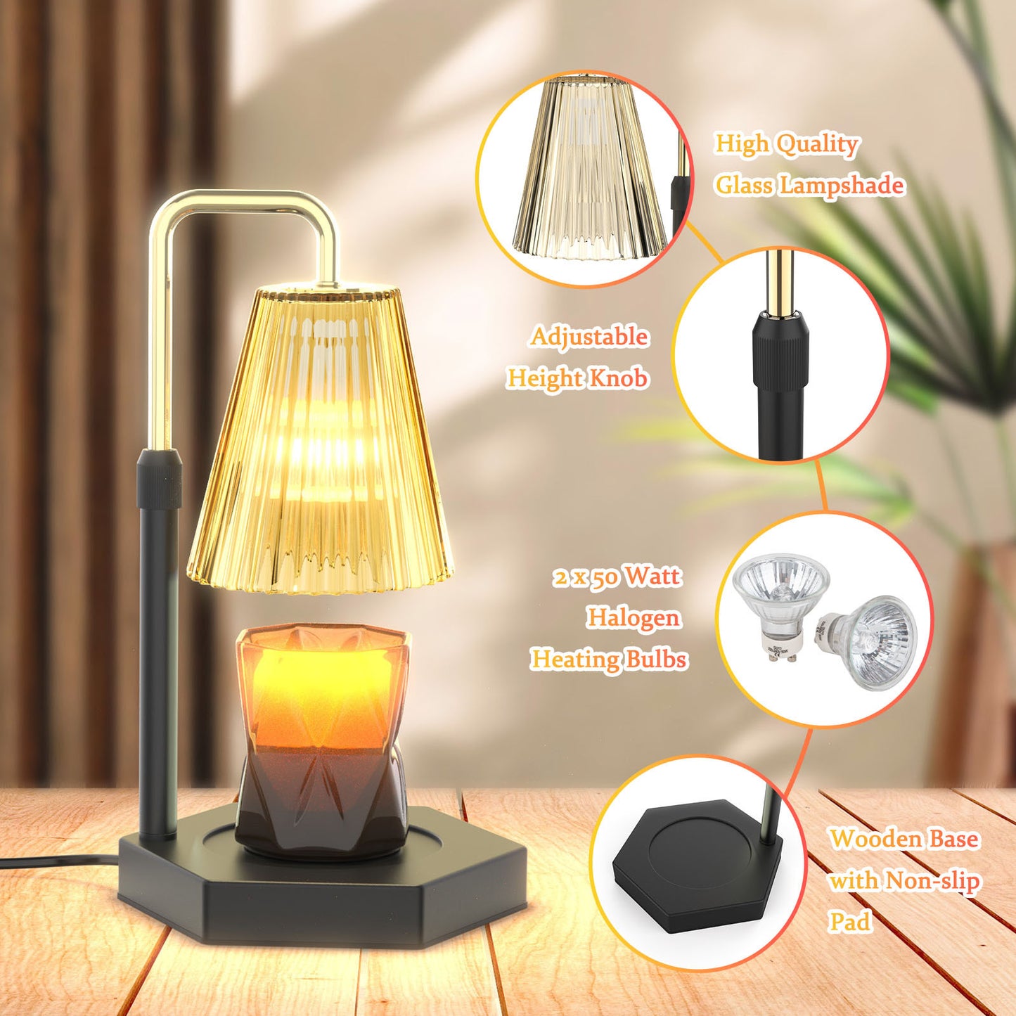 Candle Warmer Lamp Dimmable And Timer Candle Warmer Home Decor dealsniper-net Black