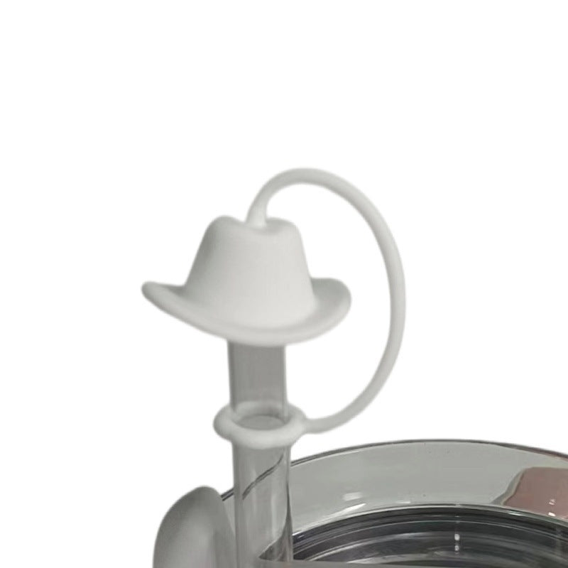 Simple Home Solid Color Silicone Straw Cap Kitchen dealsniper-net White Hat