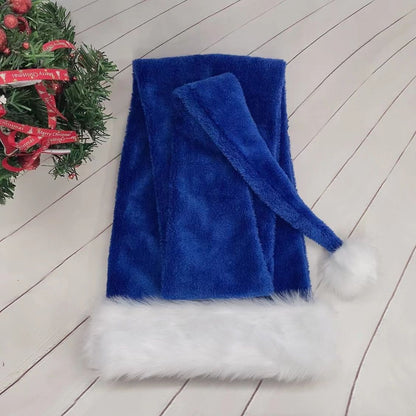 Extra Long Christmas Santa Hat Plush Christmas Decorations Holidays DealSniper.net Sapphire Blue 30x150cm