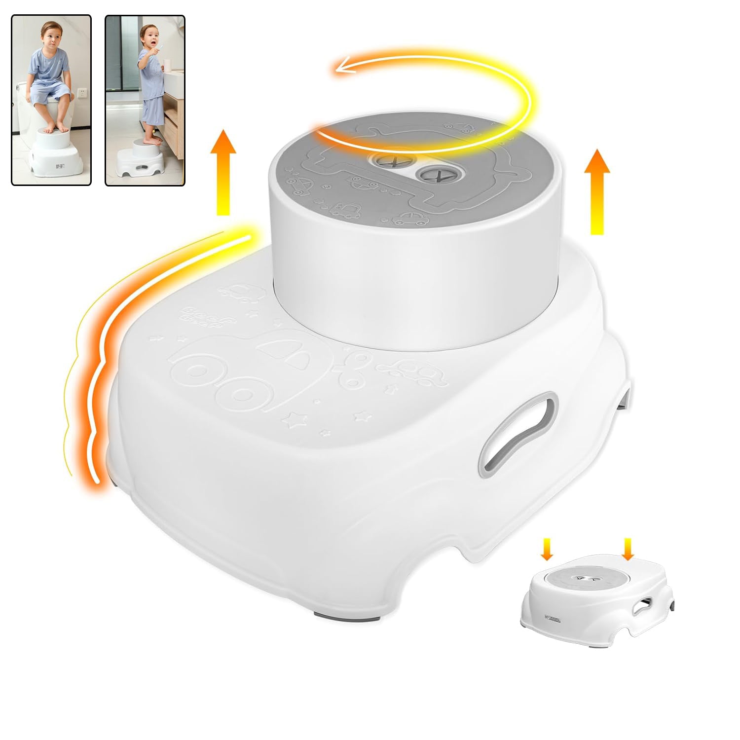 Padded 2-Step Step Stool 2-Step Footstool - Step Stool Non-slip Kitchen Gym From House