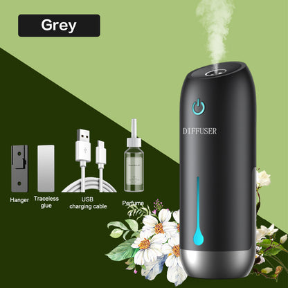 50ml Aromatherapy Machine Timed Automatic Spraying Fragrance Household Perfume Machine Toilet Deodorizing Air Purifying Diffuser House dealsniper-net Grey Moxiang