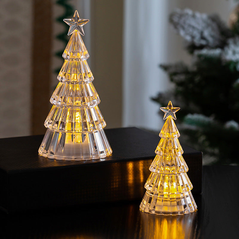 Christmas Decorations Mini Luminous Crystal Christmas Tree Home Decor DealSniper.net