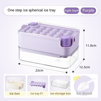 Ice Cube Mold Household Ice Hockey Storage Box Kitchen dealsniper-net Purple Single Layer