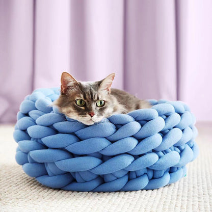 Cat House Cushion Soft Long Plush Warm Pet Mat Cute Kennel