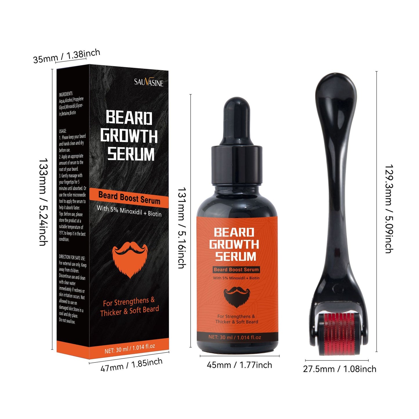Beard 30ml Microneedle Roller Men Gym From House 30ml
