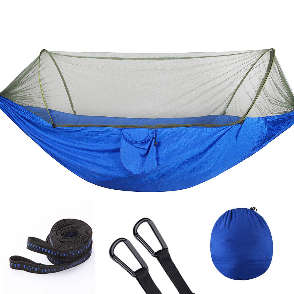 Fully Automatic Quick Opening Hammock With Mosquito Net Outdoor dealsniper-net Blue 250x120cm